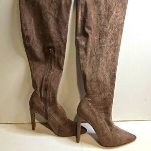 Miss Lola Veera Over-the-Knee Boots, Taupe, Size 6